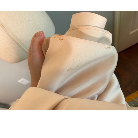 90s Bridal Originals Light Pink Floral Hoco Prom Formal Bows Satin Maxi Dress M - Picture 8 of 8